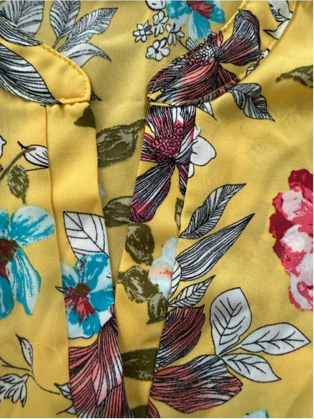 Novida Floral Sleeveless Blouse Yellow Multi-color Size 2X